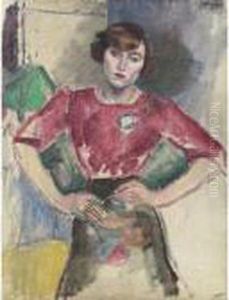 Hermine Au Corsage Rouge by Jules Pascin