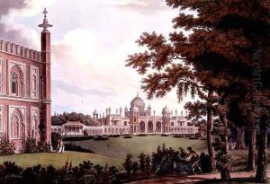The West Front from Designs for the Royal Pavilion by Humphry Repton 1752-1818, 1808
