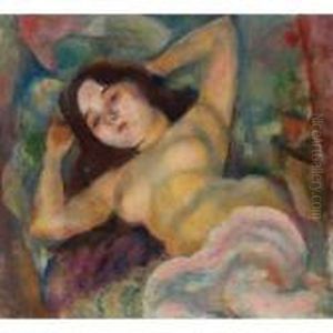 Nu Aux Bras Derriere La Tete by Jules Pascin