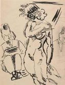 L'artiste Et Modele by Jules Pascin