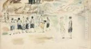 Paysage Avec Figures by Jules Pascin