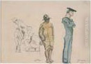 East River, Circa 1918 by Jules Pascin