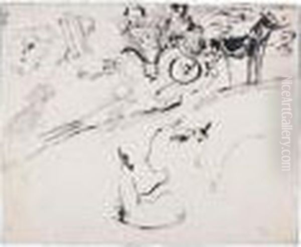 Personnage Et Caleche, Circa 1923 - view 1