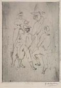 Figures Conversing by Jules Pascin