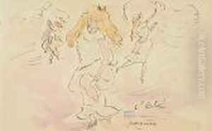 Two Watercolors.
Trois Femmes by Jules Pascin