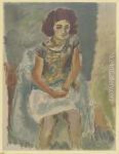 Seated Woman by Jules Pascin