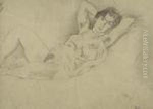 Pauline (nue Couchee).> by Jules Pascin