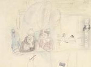 Sur Le Bateau : Paysage : Femmes Debout by Jules Pascin