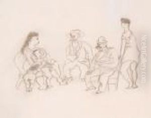 La Conversation by Jules Pascin