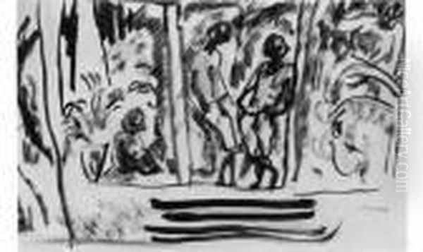 Aquarelle Sur Trait De Pinceau A
 L'encre De Chine. Cachet De La Signature (lugt No. 2014a). Timbre De 
L'atelier (lugt No. 2014b) En Bas A Droite. 19 X 29 Cm. - view 1
