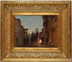 Street Scene By Lantern Light