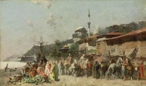 A Market On The Bosphorus by Alberto Pasini