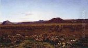 Caravan In The Persian Desert by Alberto Pasini
