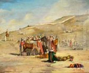 Figures In The Desert by Alberto Pasini