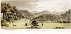 General View from the South and East Fronts of the Cottage at Endsleigh, Devon Before from Fragments on the Theory and Practice of Landscape Gardening, pub. 1816 by Humphry Repton