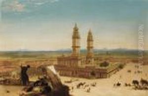 Oriental Landscape With Mosque by Alberto Pasini