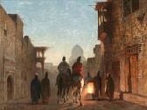 Cavaliers Persans Ramenant Des Prisonniers by Alberto Pasini