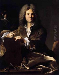 Portrait of Pierre Drevet c. 1700 by Hyacinthe Rigaud