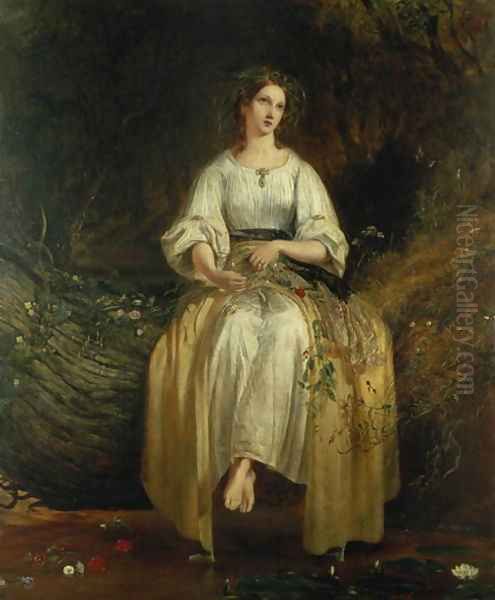 Ophelia weaving her garlands, 1842 by Richard Redgrave