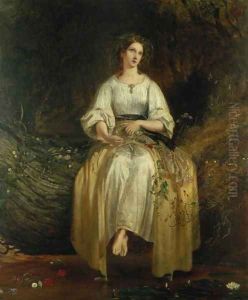 Ophelia weaving her garlands, 1842 by Richard Redgrave