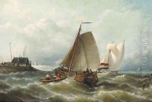 Shipping on choppy waters by a coast