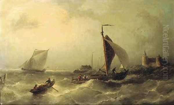 Heading for shore near the Muiderslot - view 1