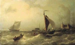 Heading for shore near the Muiderslot