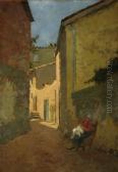 Strada Di Paese Con Figura - view 1
