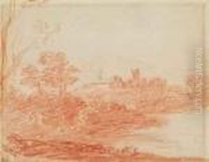 Paysage Avec Des Habitations A L'arriere-plan by Jean-Baptiste Joseph Pater