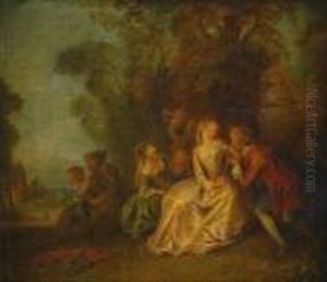 Assemblee Galante Dans Un Parc by Jean-Baptiste Joseph Pater