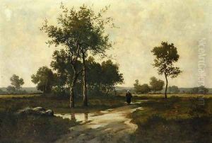 Peasant in a Landscape by Leon Richet