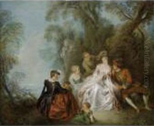 A Fete Galante by Jean-Baptiste Joseph Pater