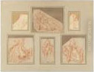 Cinq Etudes De Femmes Drapees, Etude D'homme Courbe by Jean-Baptiste Joseph Pater