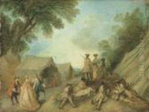 La Visite Au Camp by Jean-Baptiste Joseph Pater