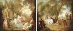 The Bathers; The Swing by Jean-Baptiste Joseph Pater