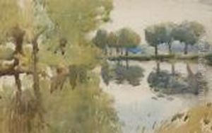 Lake And Trees With Reflections, Probably Dedham Vale