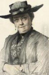 Portrait Of Lady, Bust-length, Wearing A Black Hat