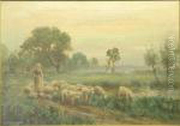 Shepherdess And Flock - view 1