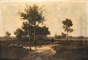 Paysanne dans un paysage