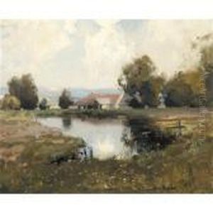 The Duck Pond At Moffat Mill by James Paterson