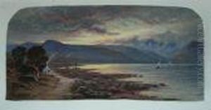 Sunset Over A Highland Loch by Waller Hugh Paton