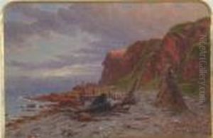 Under The Crags, Auchmithie by Waller Hugh Paton