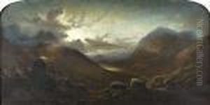 Deer In The Gloaming by Waller Hugh Paton