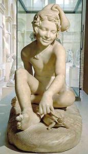 Young Neapolitan Fisherboy Playing with a Tortoise by Francois Rude