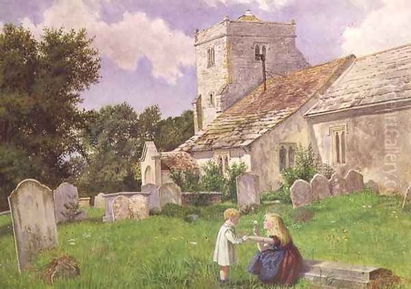 Children in a Church Yard - view 1