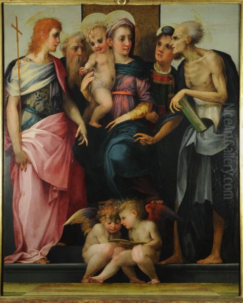 Madonna Enthroned with Four Saints 1518 - view 1