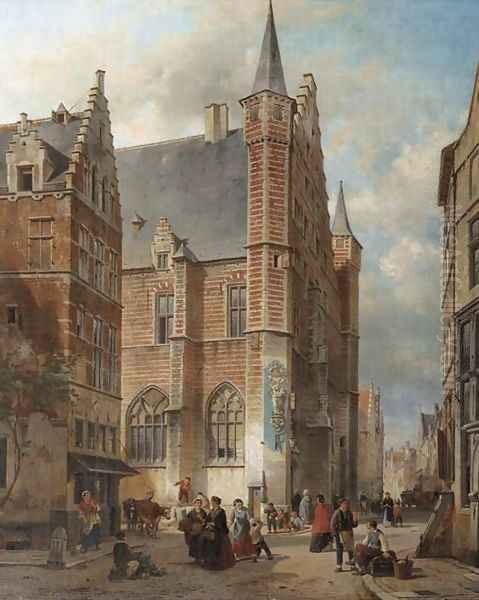 Bustling city life around the Vleeshal, Antwerp - view 1