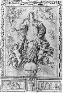 Project for a Banner The Virgin Immaculate Conception with Scenes of the Birth of the Virgin and the Presentation of the Virgin at the Temple Project for a Banner The Virgin Immaculate Conception with Scenes of the Birth of the Virgin and the Presentation of the Virgin at the Temple