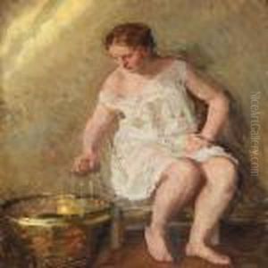 A Woman With A Wash Bucket A Woman With A Wash Bucket