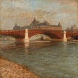 Scene From The Seine At Pont De La Concorde And Gared'orsay by Julius Paulsen